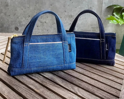 PON 入園グッズ ブルーグレー×濃紺デニム風 ハンドメイド 4d44bf6debb30b65c07a95017972d2
