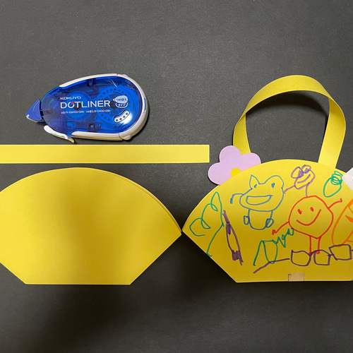 メッセージカード 10枚 二つ折り 花籠型 アルバム作り 保育