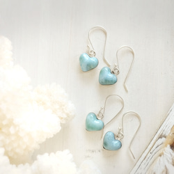 ❁Sweet mermaid heart earrings All silver925❁超可愛いプチハートラリマー 3枚目の画像