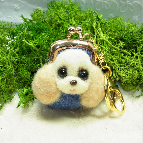 キーホルダー バックチャーム ミニ がま口 羊毛フェルト シーズー犬