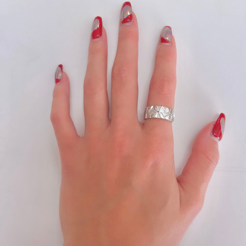 carvingシリーズ / 幾何学花柄リング(013) /シルバー925 指輪