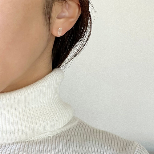 ハーキマーダイヤモンドのピアス M 14KGF/金具変更可 ピアス