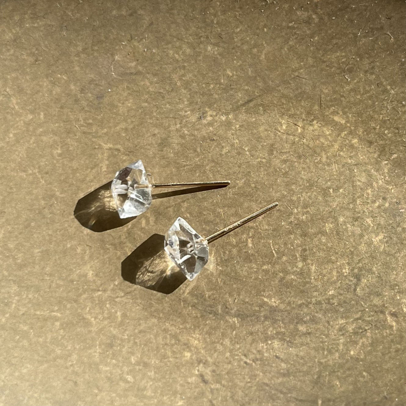 ハーキマーダイヤモンドのピアス M（14KGF）ピアス/イヤリング