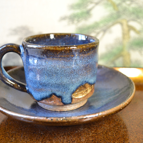 再入荷！】デミタスカップ(皿付き) コスモブルー コーヒーカップ