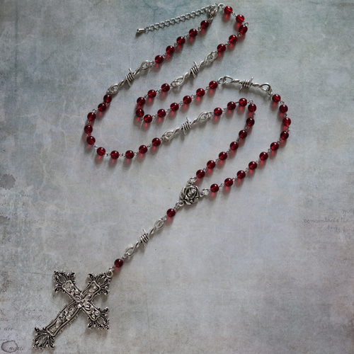 いばらのロザリオネックレス【passion】レッド ネックレス・ペンダント