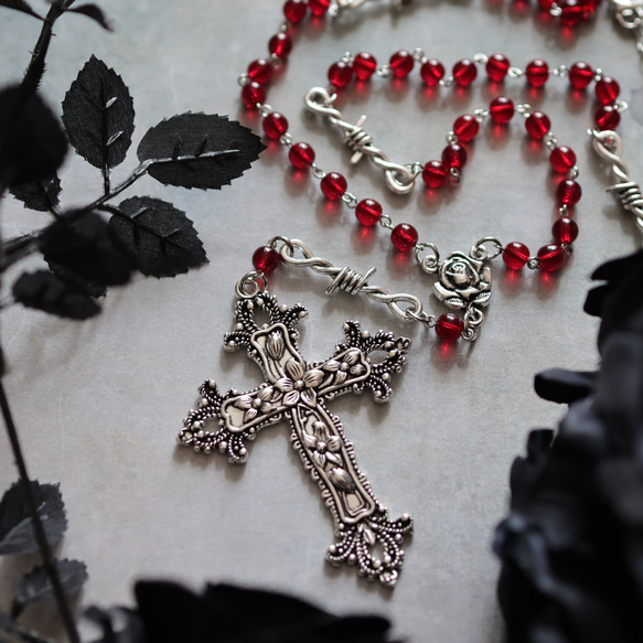いばらのロザリオネックレス【passion】レッド ネックレス・ペンダント