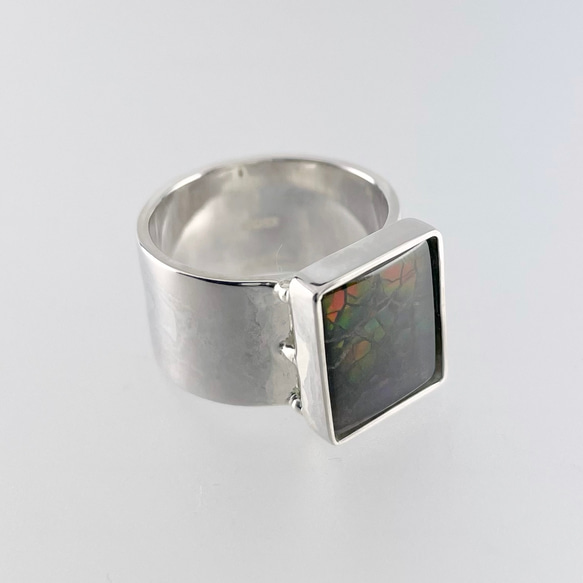 silver950 リング　色彩　アンモライト　⬜︎ 4枚目の画像