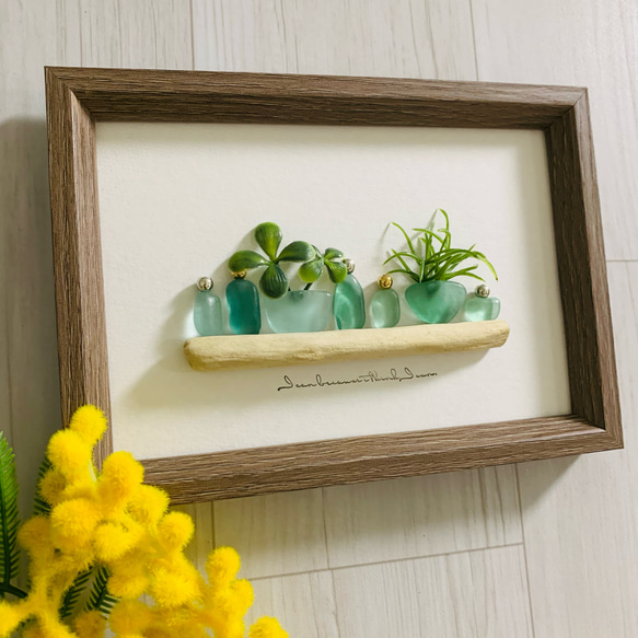 シーグラスアート インテリア雑貨 壁掛け 置物 北欧 観葉植物 シーグラスアート インテリア雑貨 壁掛け 置物 北欧 観葉植物