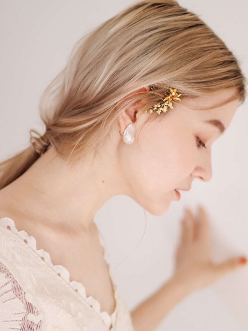 gold × pearl Ⅰhair accessory