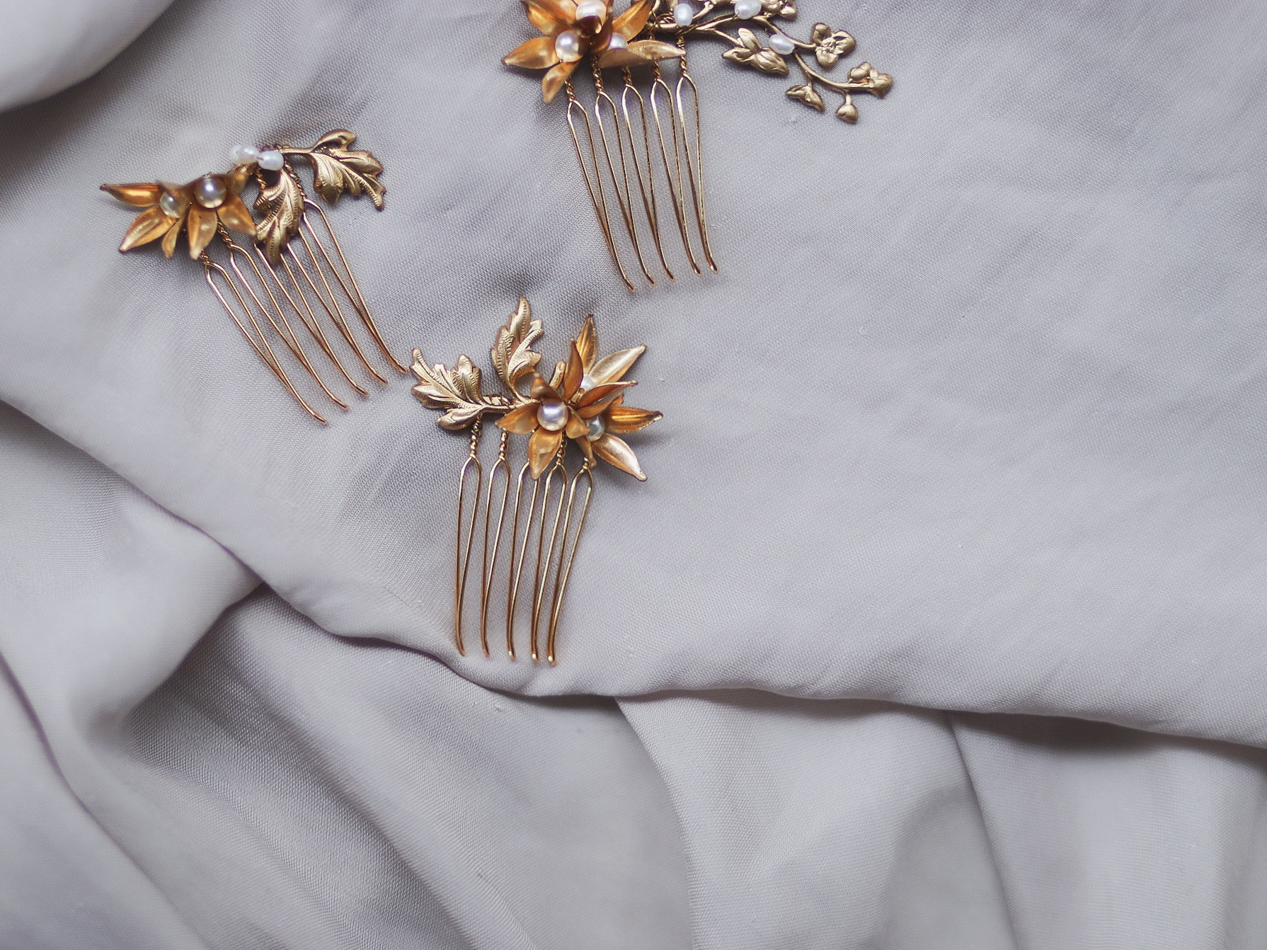 gold × pearl Ⅰhair accessory