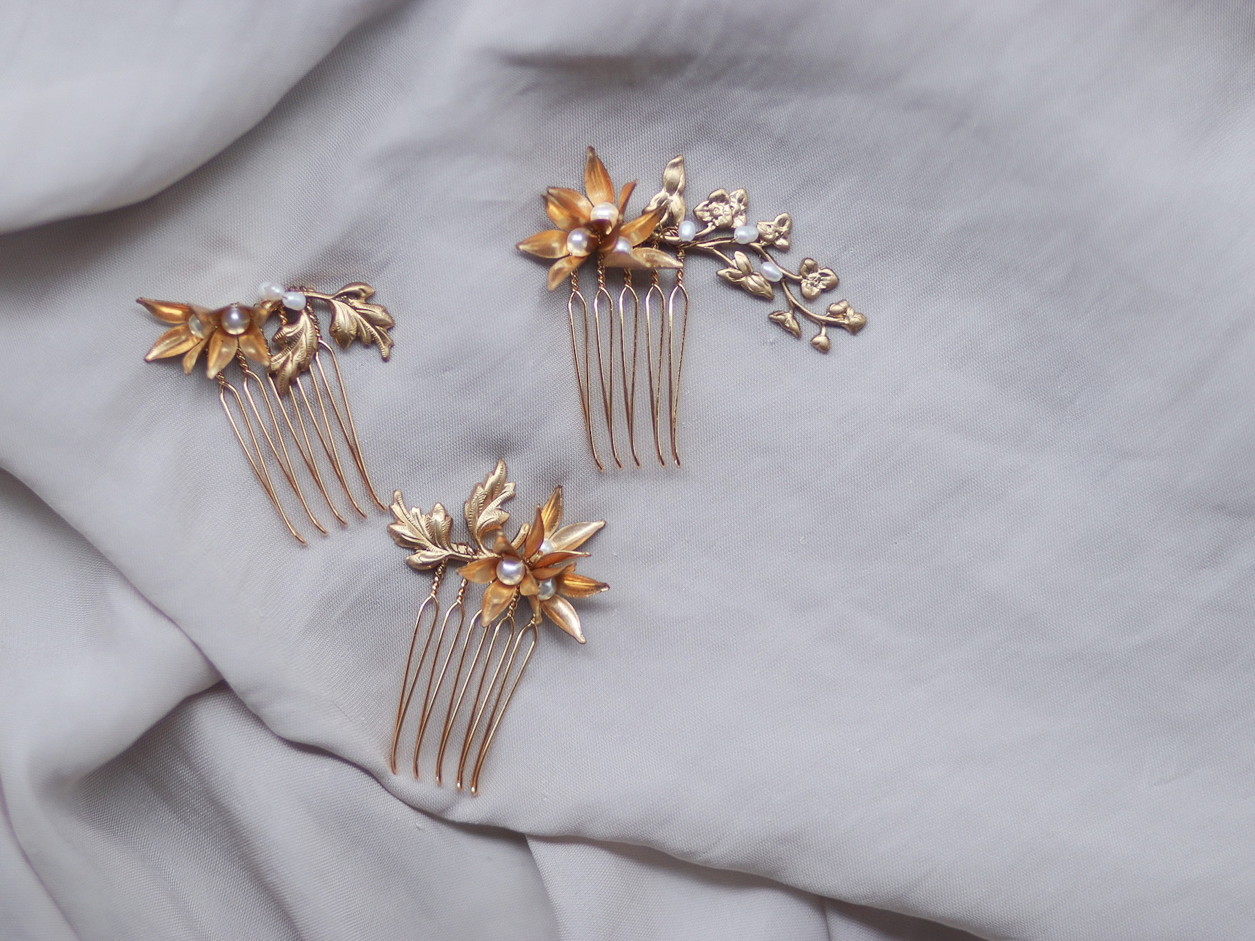 gold × pearl Ⅰhair accessory