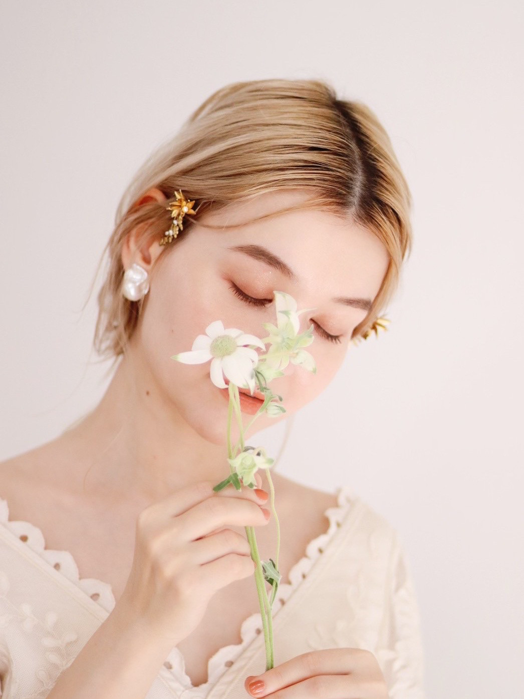 gold × pearl Ⅰhair accessory