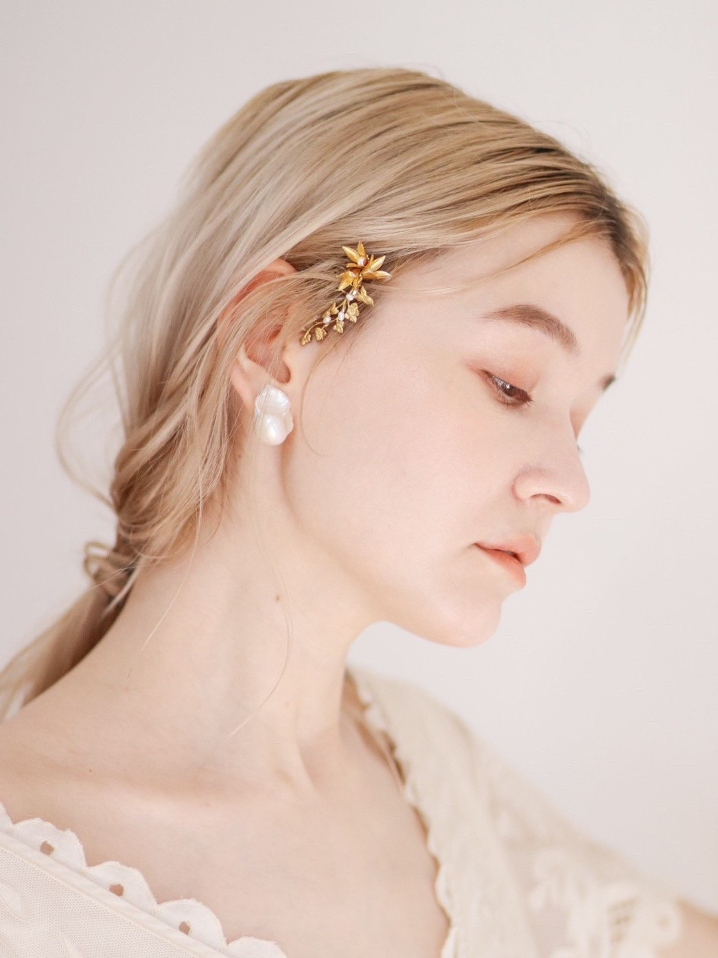 gold × pearl Ⅰhair accessory
