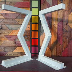 マットホワイトでアイアンな極太鉄脚♪ 50×400×650mm ∑型 2脚ver  