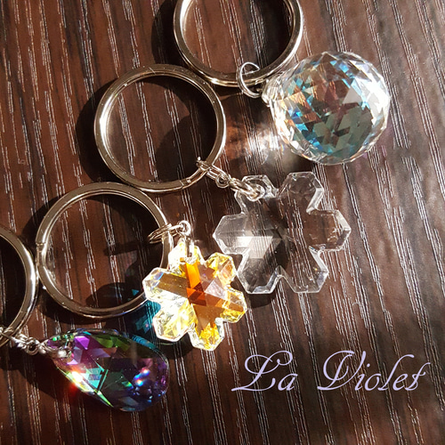 色が変わる ブルードロップ キーホルダー キーリング la violet 通販