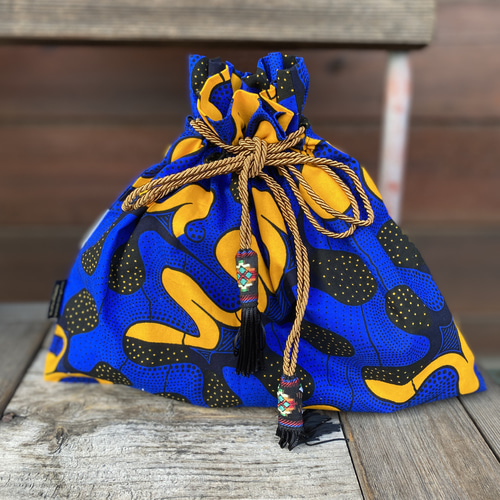 アフリカンバティック巾着bag その他ファッション雑貨