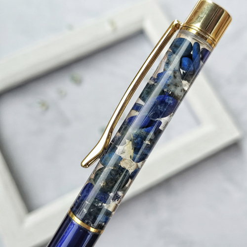 N161 / カスタムボールペン 天然石 アクアマリン