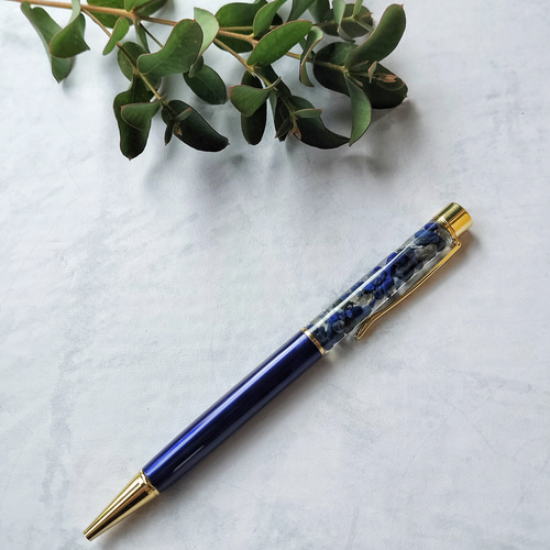 人気♪再販「きらめく夜空」ブルー ラピスラズリ 天然石 ハーバリウム