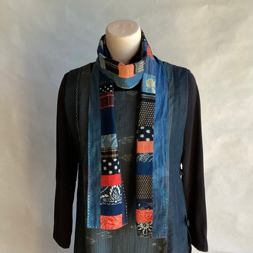 木綿のパッチワークスカーフ(1) マフラー ひだまり 通販