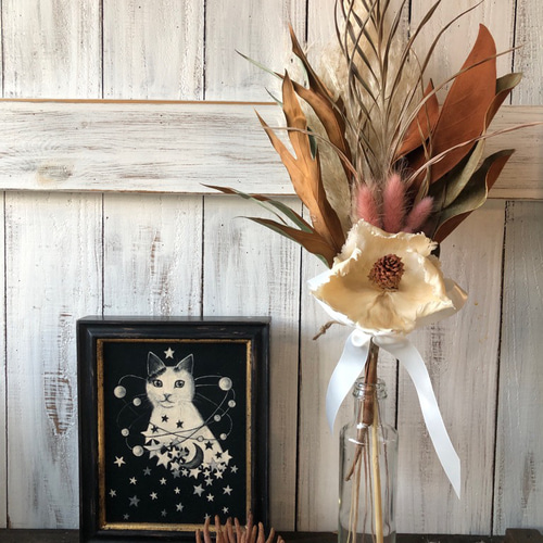 パンパスグラスとマグノリアの吊り下げスワッグ