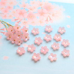 オリジナル新作★桜のパーツ　アセテート　オーロラ×ゼリーピンク 14枚目の画像