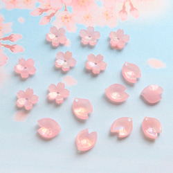 オリジナル新作★桜のパーツ　アセテート　オーロラ×ゼリーピンク 6枚目の画像