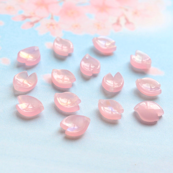 オリジナル新作★桜の花びらパーツ　アセテート　オーロラ×ゼリーピンク 11枚目の画像