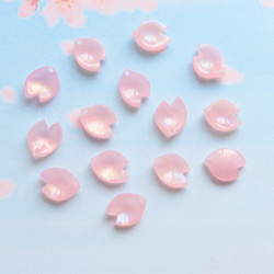 オリジナル新作★桜の花びらパーツ　アセテート　オーロラ×ゼリーピンク 9枚目の画像
