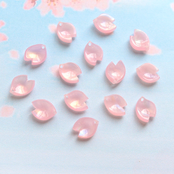 オリジナル新作★桜の花びらパーツ　アセテート　オーロラ×ゼリーピンク 17枚目の画像