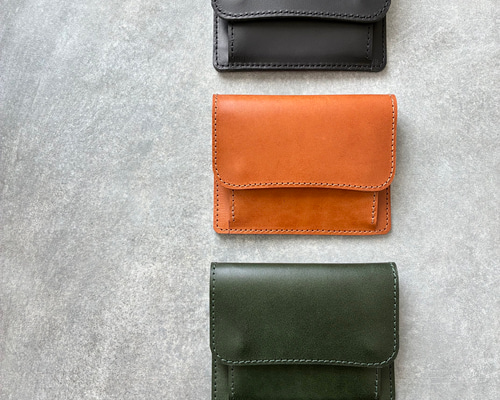 creemaコンパクト財布 ◇なめらか上品コンパクトウォレット◇ レザー財布 ミニ財布