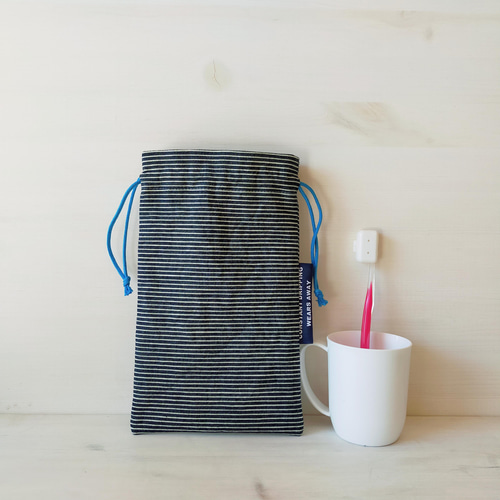 25×15 コップ袋*給食袋 ダンガリーorヒッコリー 巾着袋 給食袋 あま  