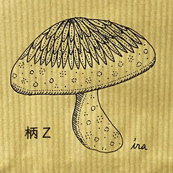 ペン画の手描きイラスト お裾分け袋(小) 「きのこ」柄N～SA 13枚目の画像