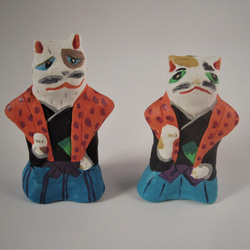歌舞伎猫(石粉粘土製） 1枚目の画像