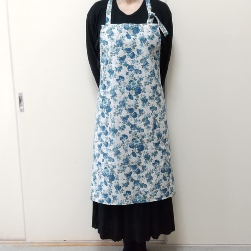 花柄E（生成り） サイズ・タイプが選べる 大人用エプロン エプロン