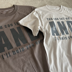 くすみカラー♪大人のロゴTシャツ「you can tel me」 3枚目の画像