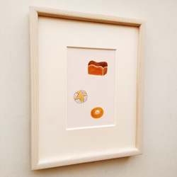 原画「おいしいパン」 水彩イラスト　※木製額縁入り 3枚目の画像