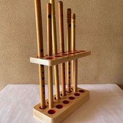 尺八立て（ウォールナット色）5本まで 尺八立て（ウォールナット色）5本まで 楽器・機材