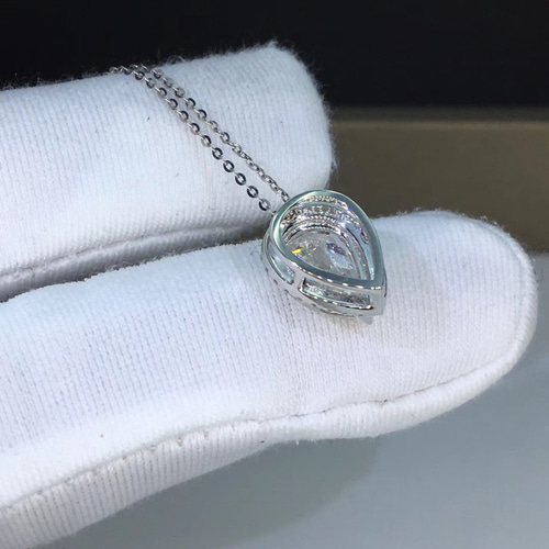 newデザイン】2カラット ペアシェイプ ダイヤ ネックレス K18WG  