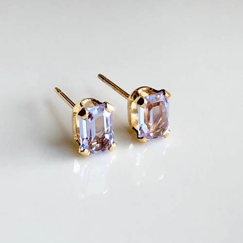≪14kgf≫vintage swarovski アレキサンドライト オクタゴン スタッド 