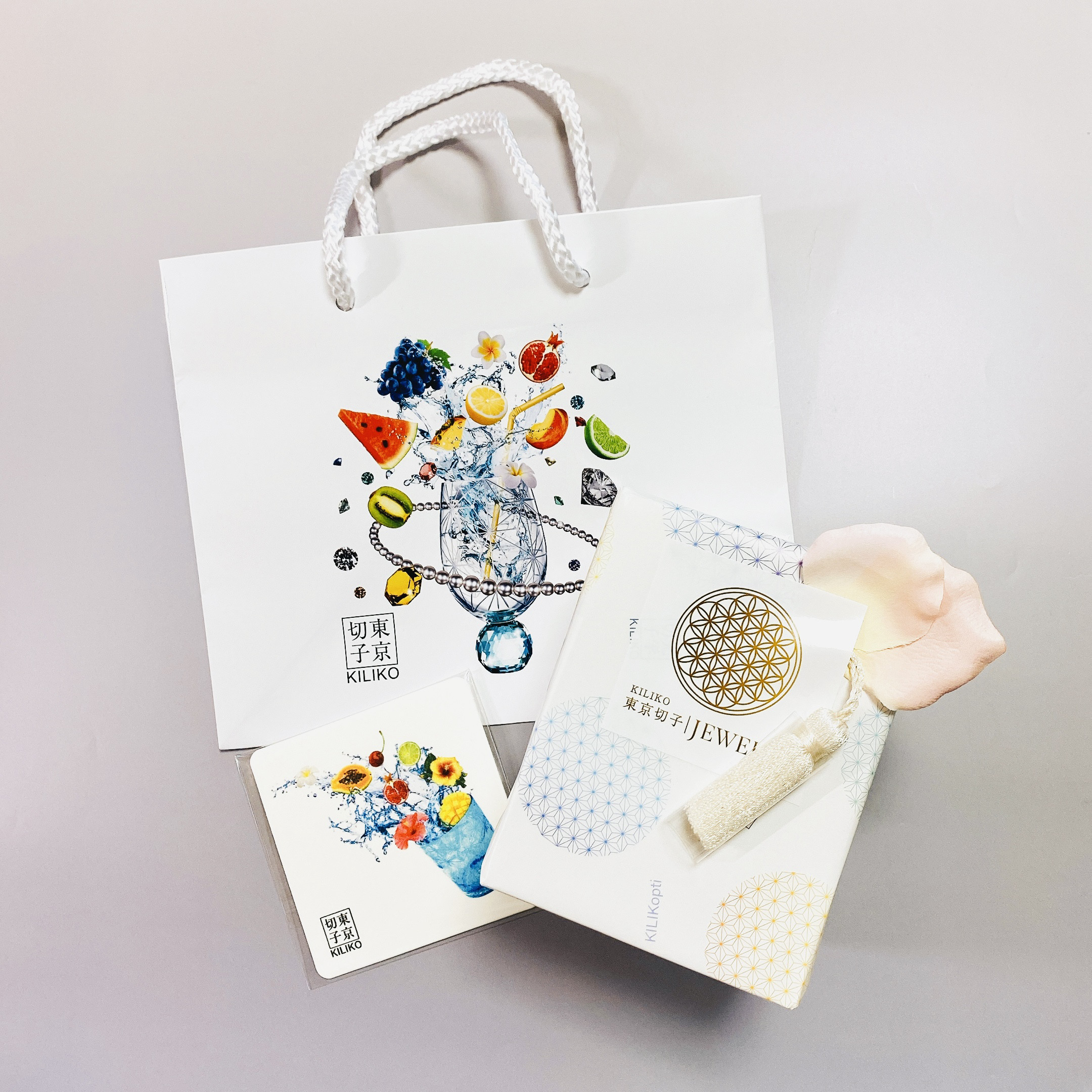 東京切子（花切子）焼酎グラス　千代紙　クリアー