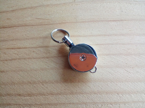 捲軸鑰匙扣（皮革色鈷藍，無首字母） 第3張的照片