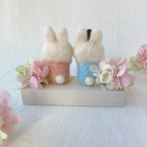 ☆こうさぎちゃんの雛人形☆ 桃の節句 初節句 コンパクト 飾り