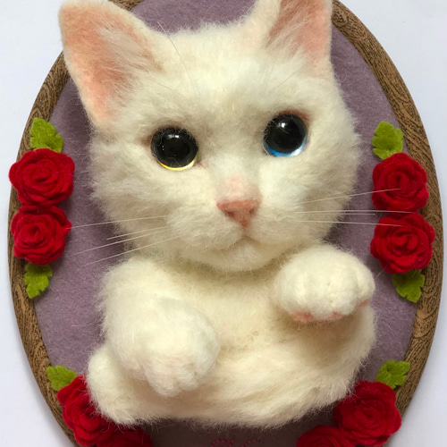 オーダーメイド】羊毛フェルト猫ポートレート《特大タイプ上半身像