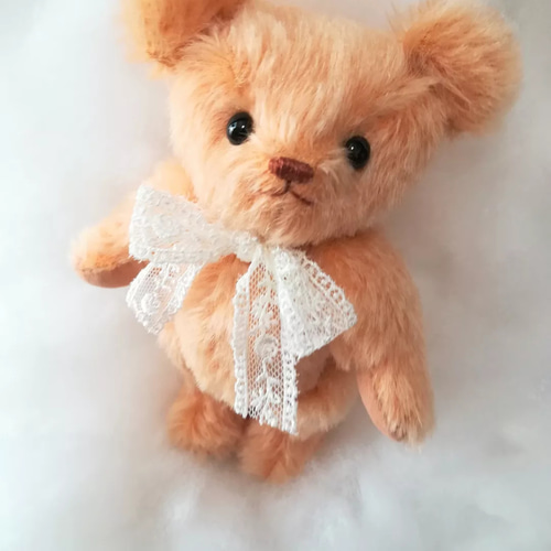 テディベア　ラティニティモヘア　ドット柄フリル付き　ぬいぐるみ テディベア ラティニティモヘア ドット柄フリル付き ぬいぐるみ