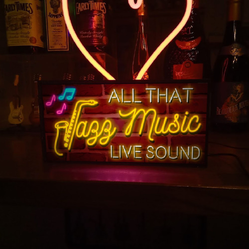 JAZZ ジャズミュージック サックス ライブ 看板 置物 雑貨 ライトBOX 3fb9f77feebe05e93057edfb2d62a3