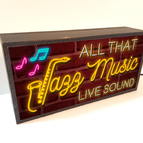 JAZZ ジャズミュージック サックス ライブ 看板 置物 雑貨 ライトBOX Amazon.co.jp: ジャズ喫茶 コーヒー モダン JAZZ サックス 昭和