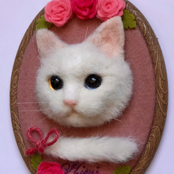 【オーダーメイド】羊毛フェルト猫ポートレート《中顔タイプ (顔＋シッポ)》 2枚目の画像