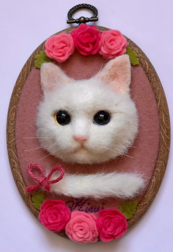 【オーダーメイド】羊毛フェルト猫ポートレート《中顔タイプ (顔＋シッポ)》 6枚目の画像
