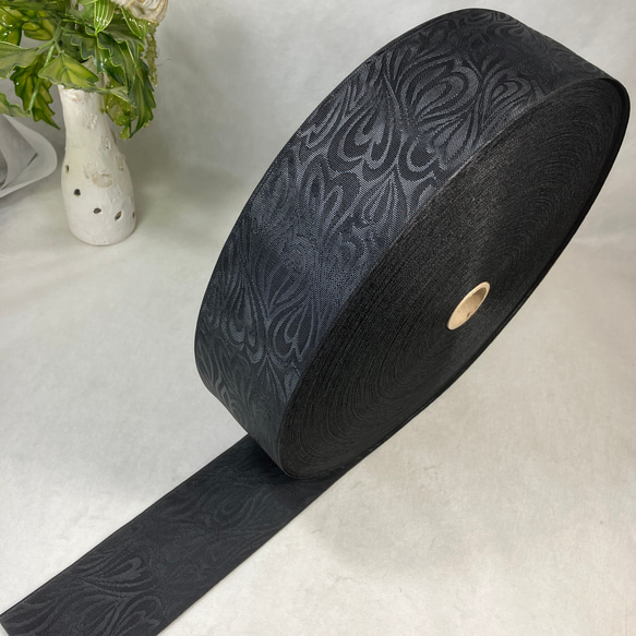 エンボス黒色2mブラック透け感無光沢有畳へり畳ヘリ畳のへり畳縁バッグ  