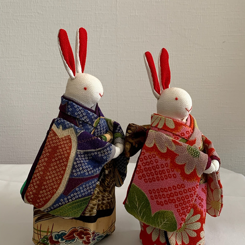 Sold☆ちりめん人形 雛うさぎ② ひな人形・雛飾り じゅん吉 通販